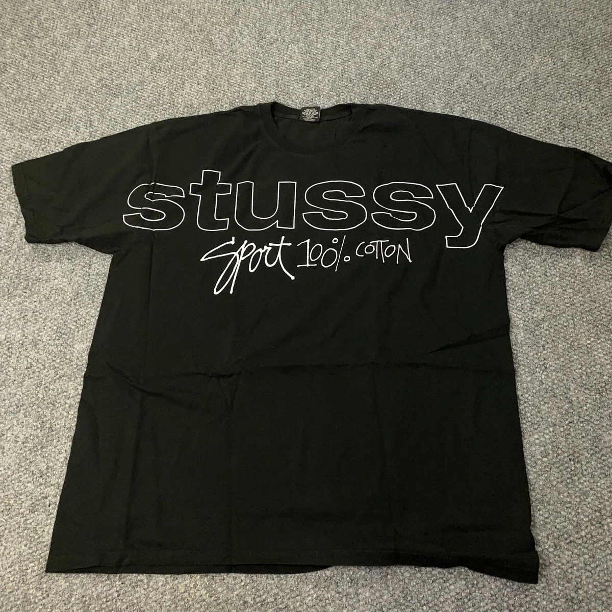 Stussy Sport 100% Cotton Tee Mens XL Black