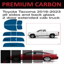 Premium Carbon Window tint fits Toyota Tacoma ext 2016-2023 precut tint