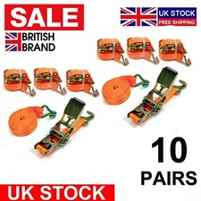 10x Heavy Duty Ratchet Straps Tie Down Claw Lorry Lashing Car Luggage Vehicle
