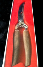 Vintage Edelstahl Gefl&uuml;gelschere Knochenschere mit edlem Holzgriff  in OVP