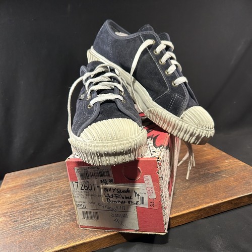 Vtg 1990 Vans Shoes Size 9.5 Womens Plimsoll USA Navy Blue Suede Ribbed Bumper - Picture 24 of 24