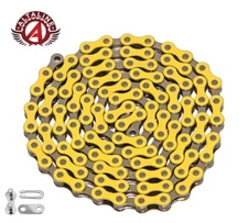 2TONE YELLOW SINGLE SPEED BIKE CHAIN OLDSCHOOL BMX VINTAGE SCHWINN CRUISER FIXIE