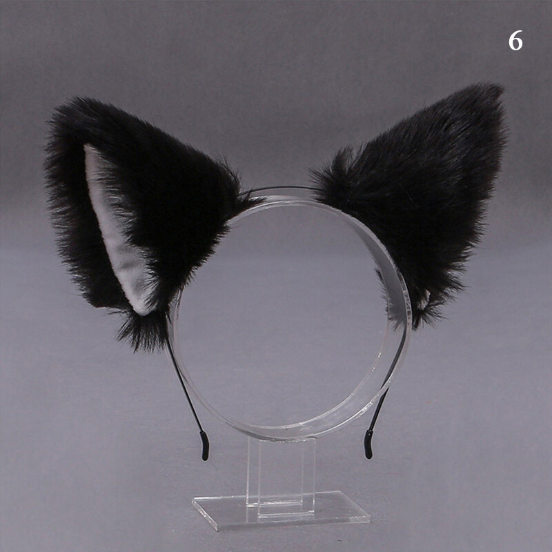 5-teiliges Katzen-Cosplay-Set - Fuchspelz Ohren, Schwanz & Armbänder. Verfügbar In Schwarz, Weiß Oder Pink Spitze.