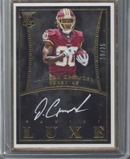 JAMISON CROWDER 2015 PANINI LUXE GOLD FRAME ON CARD ROOKIE AUTO RC #D 19/25