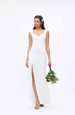 NEW DRESS THE POPULATION Monroe Side Slit GOWN DRESS $248 Sz XL WHITE  NORDSTROM | eBay