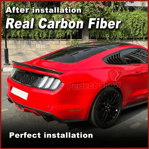 For Ford Mustang GT GT350 2015-2017 Matt REAL Carbon Rear Trunk Lip Spoiler Wing - Picture 4 of 13