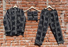 Indian Black Dot Cotton Print PJ Set Bridesmaid Pajama Set Women Nightwear Suit