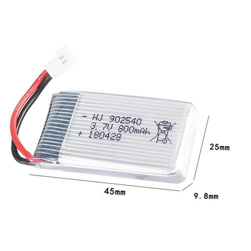 Batteria 800mAh 25C 902540 3.7V LiPo + Caricatore USB Drone JST/SM Spina per Syma - Foto 4 di 14