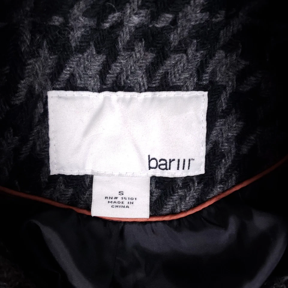 Abrigo Bar III Mezcla Lana Pata de Gallo Chaquetón Pequeño Doble Pecho Negro Gris Foto 4 de 4