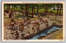 Fort Leonard Wood Missouri MO Military Obstacle Course Postcard White Border