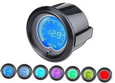 Black 7 Color LED Display Volt Voltmeter Gauge 8 18V for Car 7 Color Volt Gauge