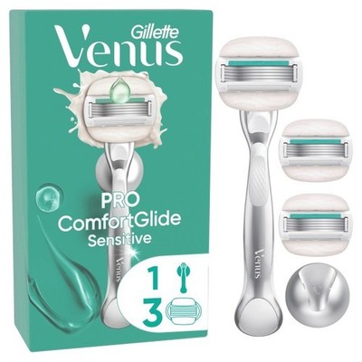Gillette Venus Nassrasierer - Comfortglide Sensitive + 3 Ersatzklingen + Dusc...