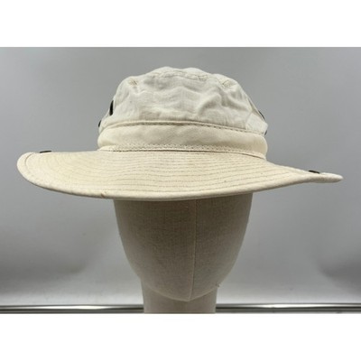 VTG Panama Jack Mens Original Safari Boonie Hat Cream Cotton Wide Brim Sun L/XL