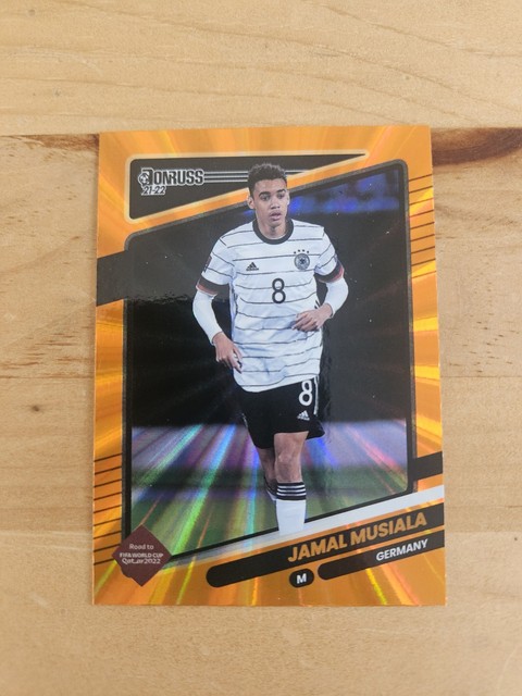 2021-22 Panini Donruss Road to Qatar - Jamal Musiala #74 Holo Orange Laser