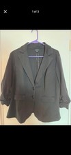 Torrid Women's Elegant Black Blazer Scrunch Sleeve Business Office Work Size 0