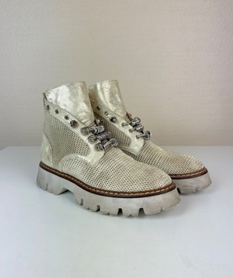 FRU.IT Leather Italian Ankle Boots Boho Folk Studded Rhinestones Rundholz EU41