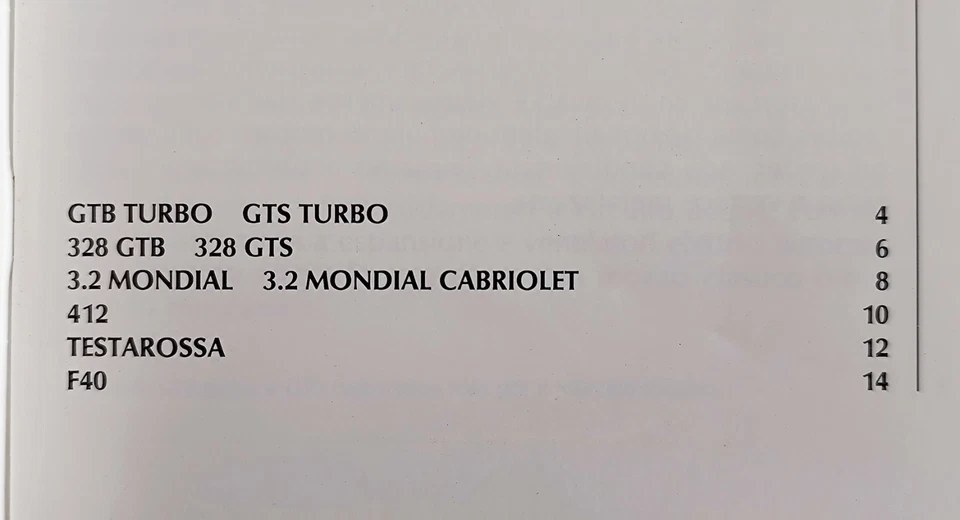 FERRARI Catalogo Produzione 1988 di 16 Pagine ORIGINALE Testi in ITALIANO - Immagine 4 di 4