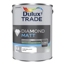 Dulux Trade Diamond Matt Pure Brilliant White Emulsion Paint - 5L
