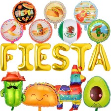 Fiesta Party Decorations Balloons Set, Cinco de Mayo Balloons with Taco, Cact...