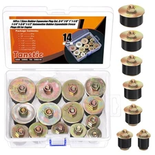 14Pcs Neoprene Rubber Expansion Plug, 7 Sizes Automotive Rubber Expandable Fr...