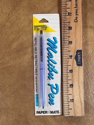 Vintage Papermate Malibu Pen Purple Medium Point Blue Ink 1988 NOS NEW