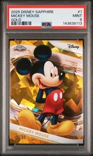 2025 TOPPS CHROME DISNEY SAPPHIRE ED GOLD #1 MICKEY MOUSE 34/50 PSA 9