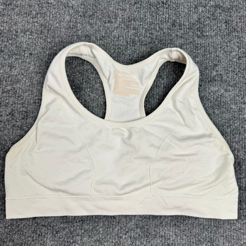Cat & Jack Girls White Seamless Racerback Sports Bra Size Large L Athletic