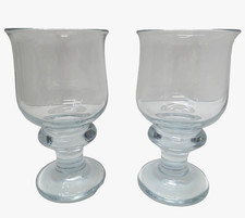 VINTAGE PAIR OF HOLMEGAARD TIVOLI CLEAR ART GLASS GOBLET WINE GLASSES