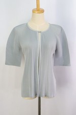 PLEATS PLEASE Gray Half Sleeve Cardigan Jacket ISSEY MIYAKE 156 9581