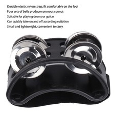 Foot Tambourine Shaker Percussion Drum Set Metal Jingle Bell Musical Instrument