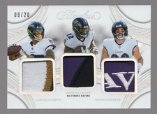 LAMAR JACKSON/DERRICK HENRY/MARK ANDREWS 2025 FLAWLESS 3X-PATCH #09/20 *RAVENS*