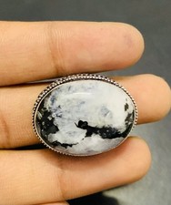 Rainbow Moonstone Gemstone 925 Sterling Silver Handmade Ring Jewelry Gift For