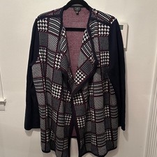 Patterned Open Front Cardigan