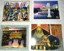VTG 4 LAS VEGAS POSTCARDS 4" x 6" "Aerial View, Fountain, LUXOR, LAS V" LV-04