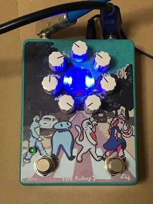 Fuzz Factory 7 Copy Guitar Effects Pedal Fuzz Blue 7 Knobs 2 Switches