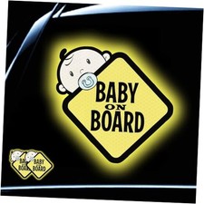 Baby On Board Sticker for Cars- 2Pack Baby in Car High Intensity Reflective