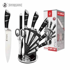 Chef Knife Steel Kitchen Knife Professional Meat Knife with Sharpener & Scissors