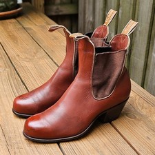 Vintage RM Williams Cuban Heel Cheslea Boots Brown Size 8 US Made In Australia