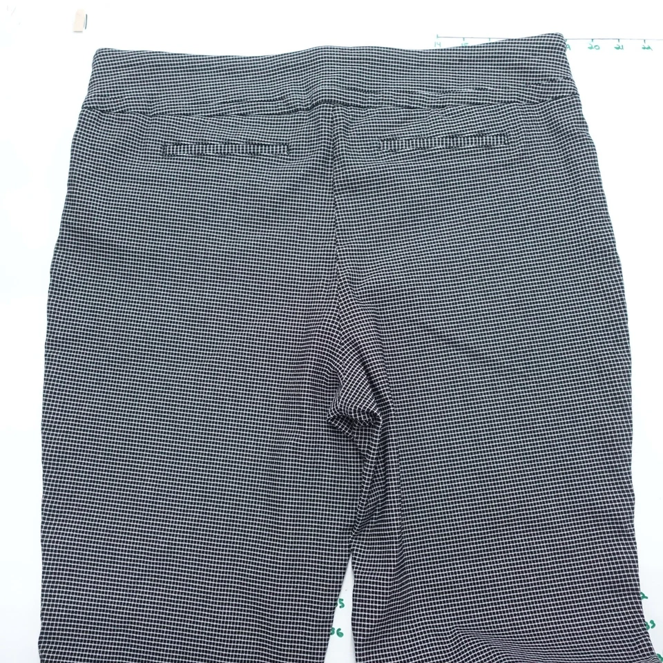 Pantalones Hilary Radley Mujer 16 Negro Blanco Cuadros Control Abdomen Clásico Pull On Foto 4 de 4