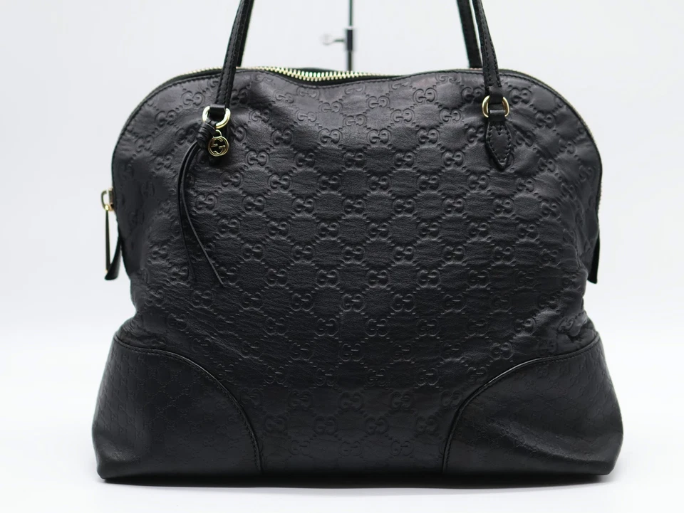 GUCCI Hand Bag Guccissima Leather Black Authentic - Image 2 of 4