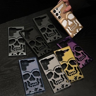 For Samsung Galaxy S25 S24 S23 Ultra Plus Halloween Skull Hollow Out Case Cover