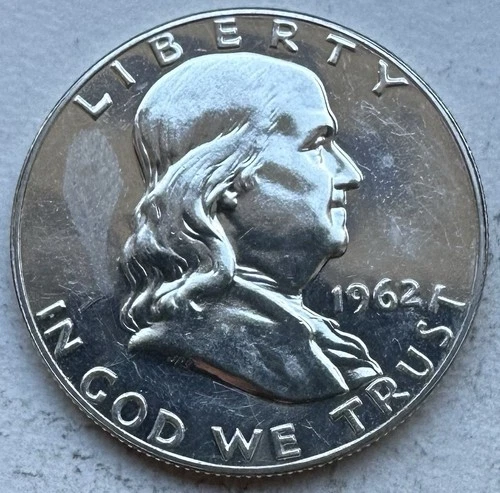 1962 Proof Franklin Half Dollar 90% Silver-INV#8760