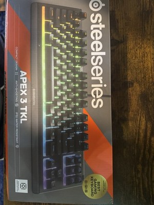 SteelSeries Apex 3 TKL RGB Wired Gaming Keyboard -IP32 Splashproof 24 Keys Pres