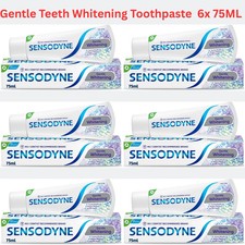 6x Sensodyne Toothpaste Sensitive Daily Care Gentle Teeth Whitening Tooth 75ml 37.98 per litre