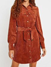 Urban Outfitters Averie Corduroy Belted Shirt Dress - Sz XL