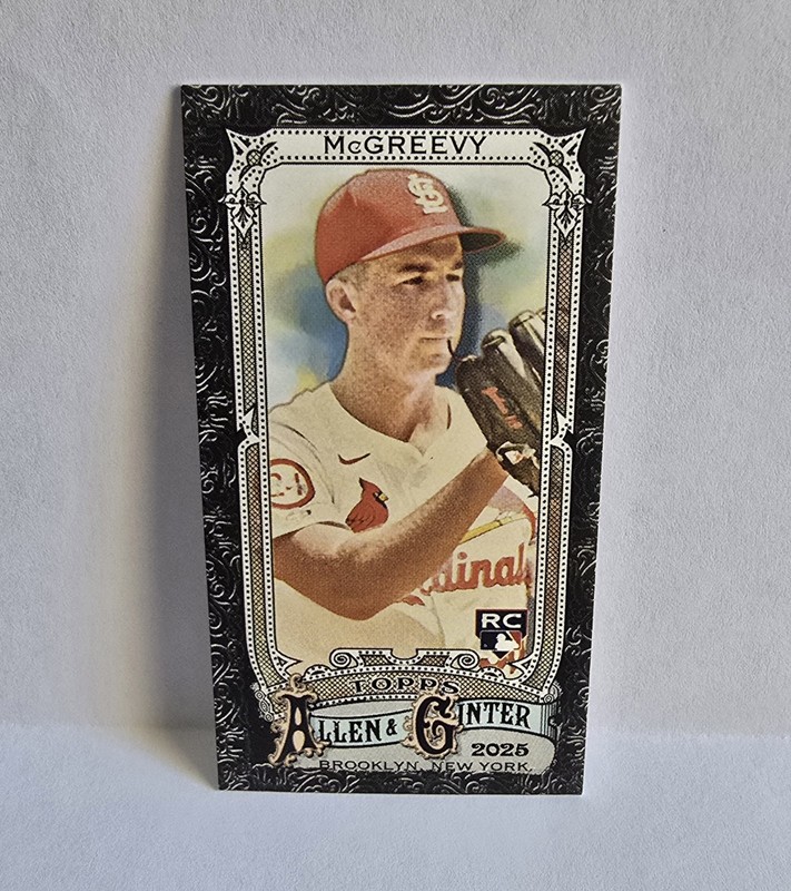2025 Topps Allen & Ginter Mini Black Boarder Rookie Michael McGreevy #118 RC NM