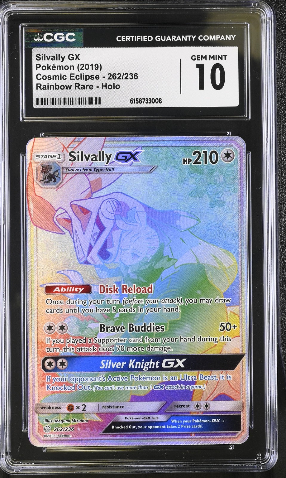 Pokemon Silvally GX 262/236 Ultra Rare Cosmic Eclipse - CGC 10