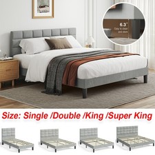Bed Frame Velvet Upholstered Headboard Single Double King Super King Size!!!