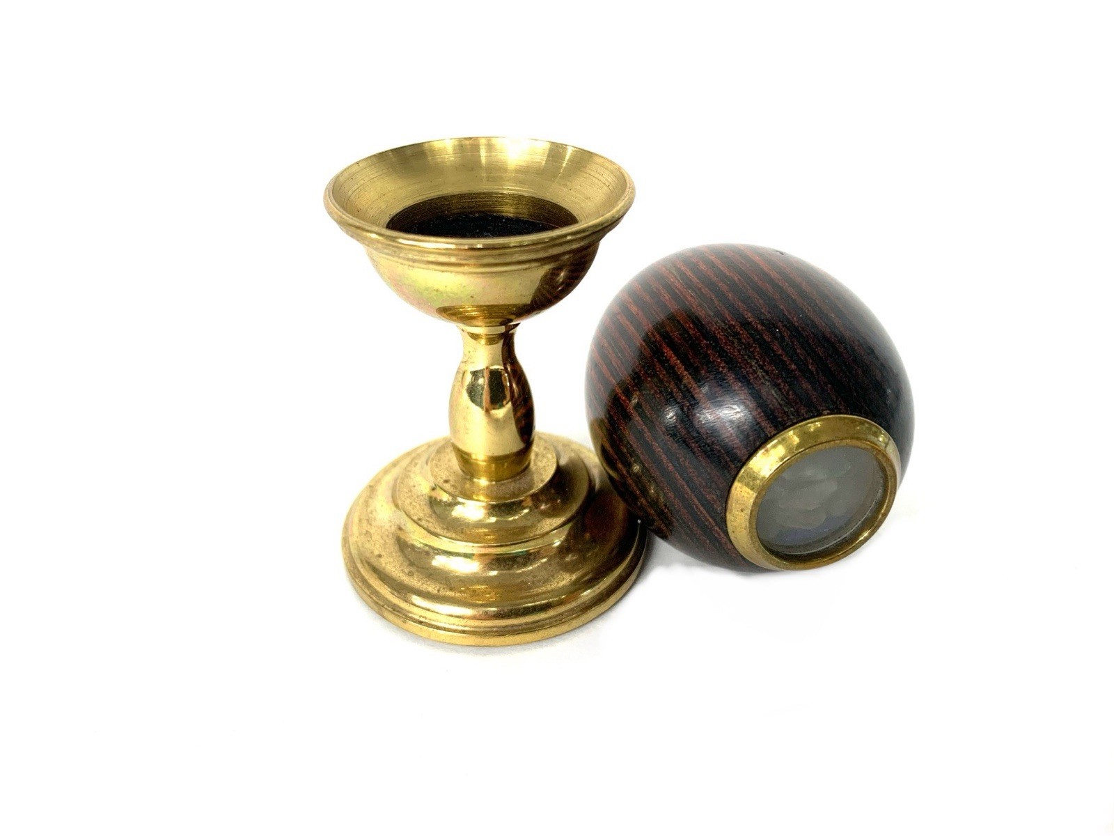 Vintage 1991 VAN CORT “NICHOLAS II” Exotic Wood KALEIDOSCOPE with Brass Stand