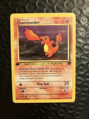 1st Edition CHARMANDER 50/82 Non Holo Team Rocket Pokemon Card Near Mint